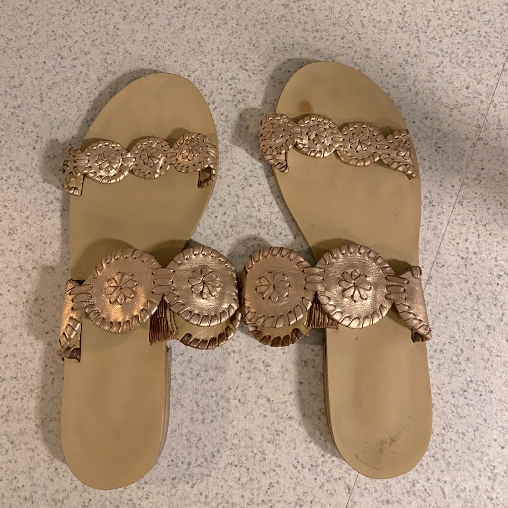 Rose gold Jack Rogers Lauren Sandal